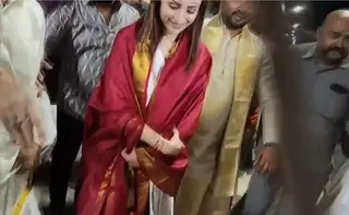 Trisha Prayers At Tirumala For Vijay's Victory?